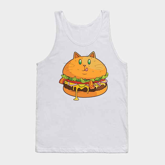 Hamburger Cat Tank Top by smoorestudios